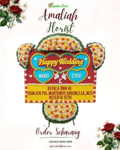 Karangan Papan Bunga Pernikahan di Bojongkaso